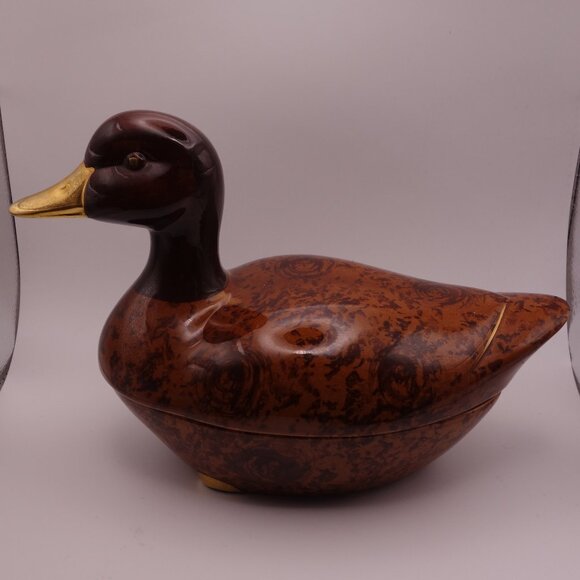 Michel Caugant Ceramic Duck Storage Container - Picture 2 of 16